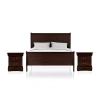 Asstd National Brand Lihte 3 Piece Wooden Bedroom Set In Brown