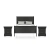 Asstd National Brand Lihte 3 Piece Wooden Bedroom Set In Gray