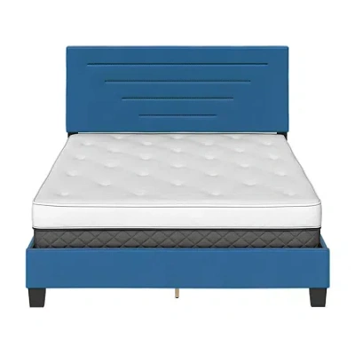 Asstd National Brand Lilliana Wooden Platform Bed In Blue