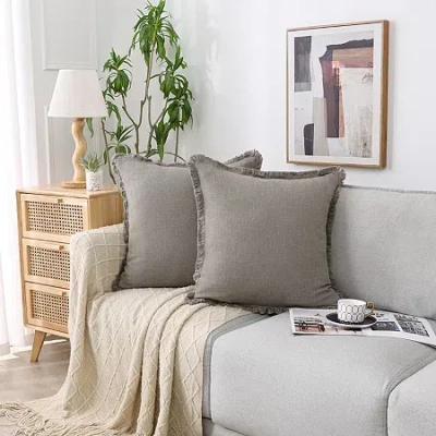 Asstd National Brand Linen Blend 20x20 Square Throw Pillow In Sand