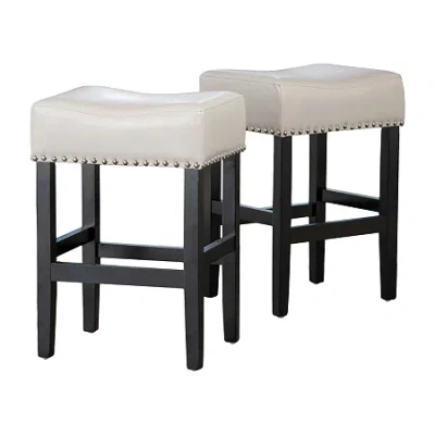 Asstd National Brand Lisette 2pc Counter Height Upholstered Barstool In White