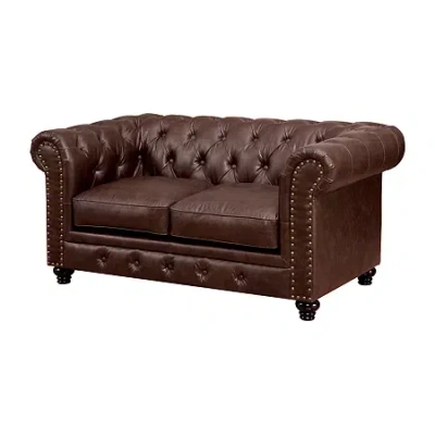 Asstd National Brand Living Room Collection Roll-arm Upholstered Loveseat In Brown
