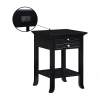 Asstd National Brand Logan 1-drawer End Table In Black