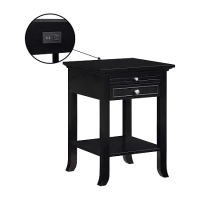 Asstd National Brand Logan 1-drawer End Table In Black