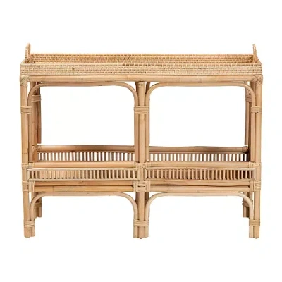 Asstd National Brand Lombok Rattan Console Table In White