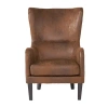 Asstd National Brand Lorenzo Upholstered Wingback Chair In Brown