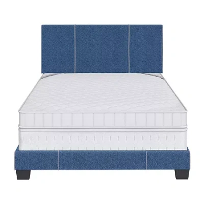 Asstd National Brand Lucena Upholstered Platform Bed In Blue