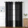 Asstd National Brand Luke Embroidered Grommet Top Light-filtering Set Of 2 Curtain Panel In Black