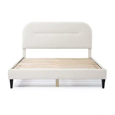 Asstd National Brand Lumi Upholstered Panel Queen Bed In White
