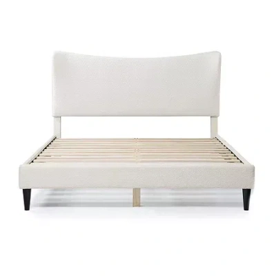 Asstd National Brand Lumi Wingback Upholstered Queen Bed In White