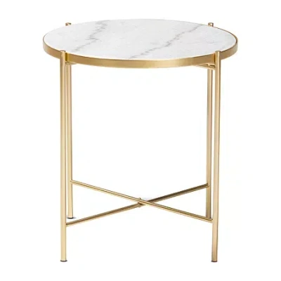 Asstd National Brand Maddock Metal End Table In White