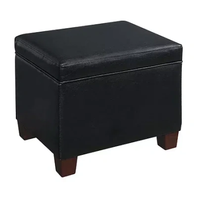 Asstd National Brand Madison Cushioned Ottoman In Black