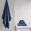 Asstd National Brand Madison Park Essentials Remy Cotton Super Soft Solid 6-pc. Quick Dry Solid Bath Towel Set In Blue