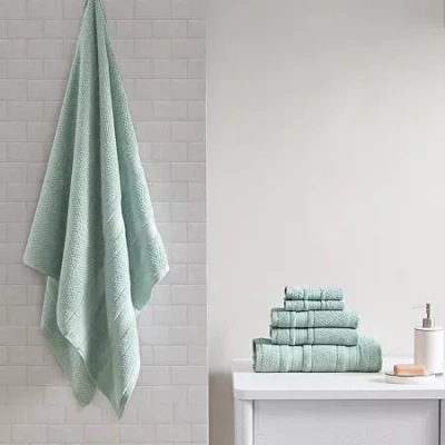 Asstd National Brand Madison Park Essentials Remy Cotton Super Soft Solid 6-pc. Quick Dry Solid Bath Towel Set In Green
