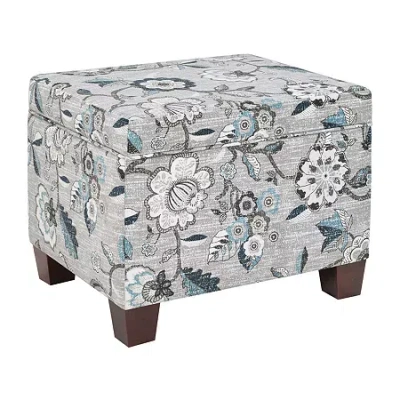 Asstd National Brand Madisson Cushioned Storage Ottoman In Gray