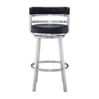 Asstd National Brand Madrid Counter Height Swivel Bar Stool In Black