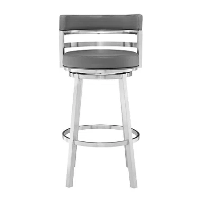 Asstd National Brand Madrid Counter Height Swivel Bar Stool In Gray