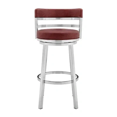 Asstd National Brand Madrid Counter Height Swivel Bar Stool In Red