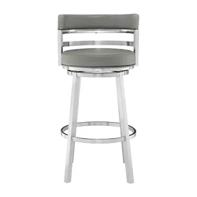 Asstd National Brand Madrid Swivel Bar Stool In Gray
