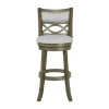 Asstd National Brand Manchester Upholstered Swivel Bar Stool In Gray