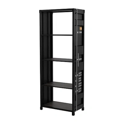 Asstd National Brand Mandom Home Office Collection 4-shelf Bookcase In Black
