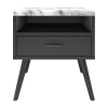 Asstd National Brand Marcello Faux Marble Top Low Profile Nightstand In Black