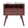 Asstd National Brand Marcello Faux Marble Top Low Profile Nightstand In Brown