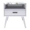 Asstd National Brand Marcello Faux Marble Top Low Profile Nightstand In White