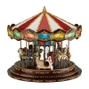 Asstd National Brand Marquee Deluze Carousel Animated Christmas Tabletop Decor In Red