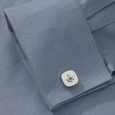Asstd National Brand Masonic Emblem Cuff Links In Silver