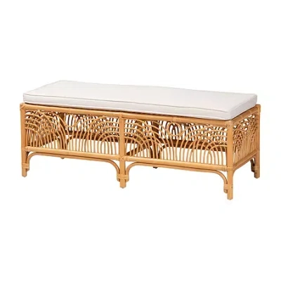 Asstd National Brand Materra Rattan Bench In White