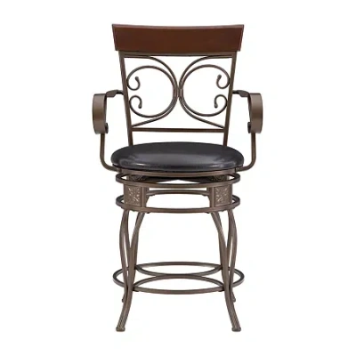 Asstd National Brand Maymead Big And Tall Swivel Counter Stool In Brown