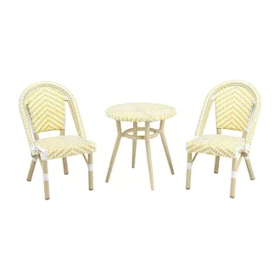 Asstd National Brand Mayora Mid Century 3-pc. Bistro Set In Yellow