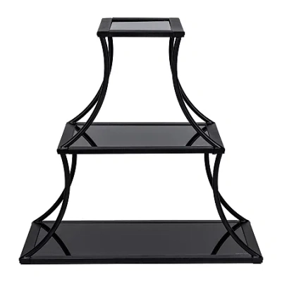 Asstd National Brand Meglin 3 Metal Shelf Bookcase In Black