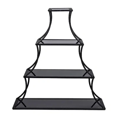 Asstd National Brand Meglin 4 Metal Shelf Bookcase In Black