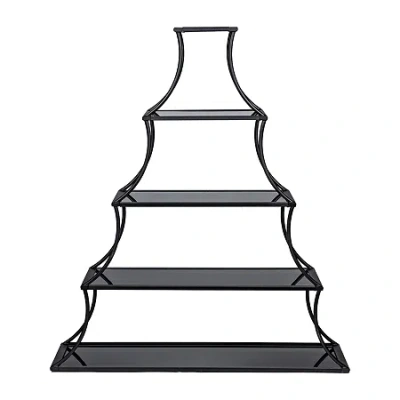 Asstd National Brand Meglin 5 Metal Shelf Bookcase In Black