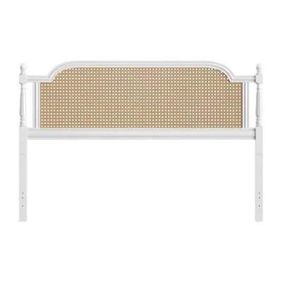Asstd National Brand Melanie Wood And Cane Headboard In White