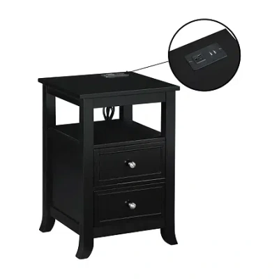 Asstd National Brand Melbourne 2-drawer End Table In Black