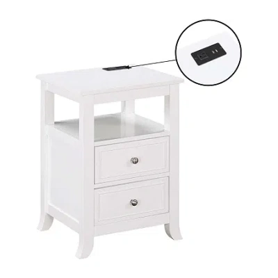 Asstd National Brand Melbourne 2-drawer End Table In White