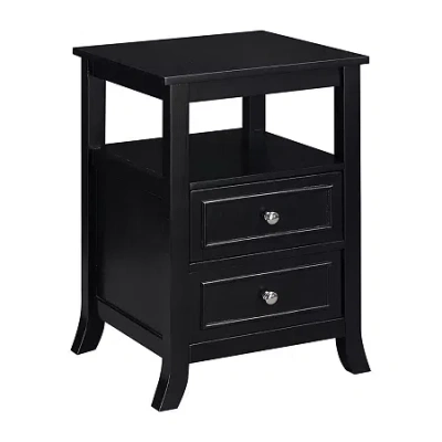 Asstd National Brand Melbourne 2-drawer Storage End Table In Black