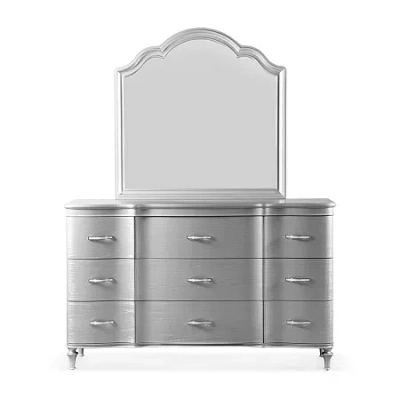 Asstd National Brand Melodi Parc 9-drawer Dresser In Silver