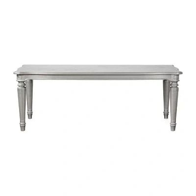 Asstd National Brand Melodi Parc Rectangular Wood-top Dining Table In Silver