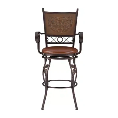 Asstd National Brand Merrimac Big & Tall Swivel Barstool In Brown
