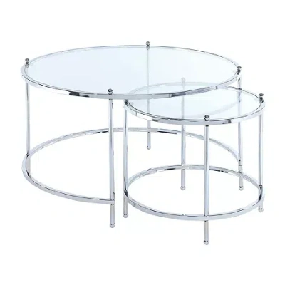 Asstd National Brand Metal Coffee Table In Silver