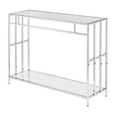 Asstd National Brand Metal Console Table In Silver