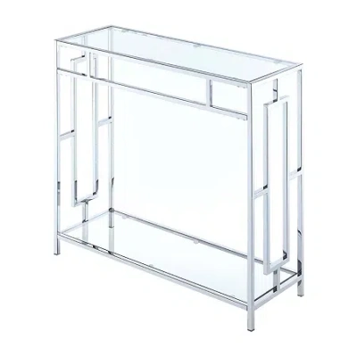 Asstd National Brand Metal Console Table In Silver