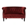 Asstd National Brand Milani Track-arm Upholstered Loveseat In Red