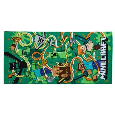 Asstd National Brand Minecraft Beach Towel In Green