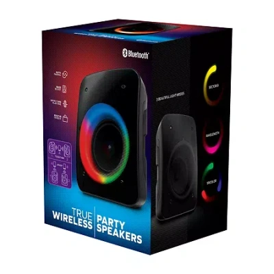 Asstd National Brand Mini 4" Bluetooth Party Speaker With 3 Led Light Modes In Black