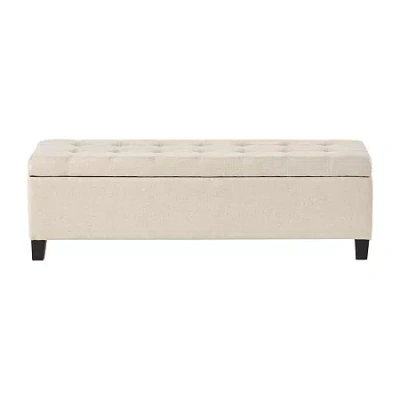 Asstd National Brand Mission Storage Ottoman In Sand